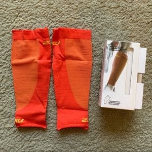 NWT Unisex 2xu Compression Performance Run Sleeves - Orange Calf Sleeves